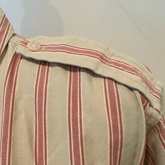 Lauren Ralph Lauren  Cotton Pin Stripe Button Front Shirt Blouse SZ 2X Military - Picture 6 of 7